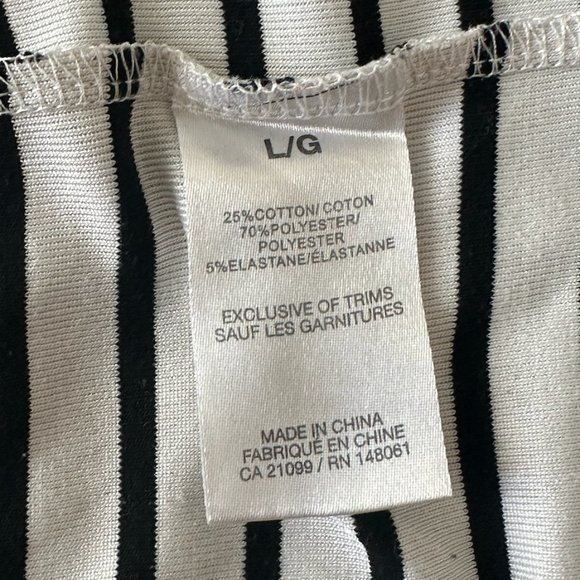 Ardene Black and White Striped Bell Sleeve Blouse (Large) - Picture 5 of 6